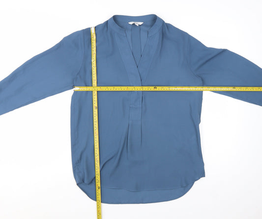 Next Women's Blue Long Sleeve V-Neck Blouse Size 8