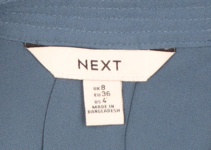 Next Women's Blue Long Sleeve V-Neck Blouse Size 8