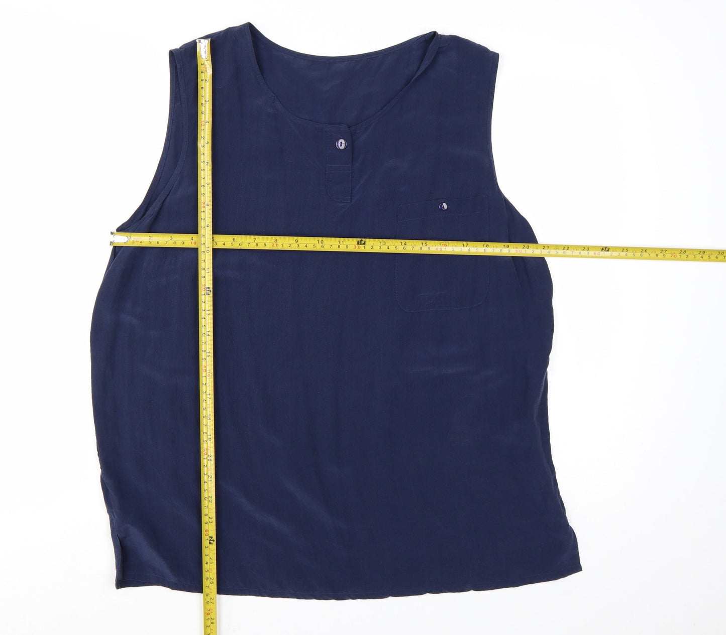 Marks and Spencer Women’s Blue Silk Sleeveless Blouse Size 18