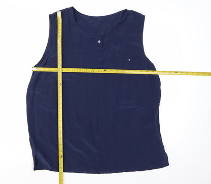 Marks and Spencer Women’s Blue Silk Sleeveless Blouse Size 18