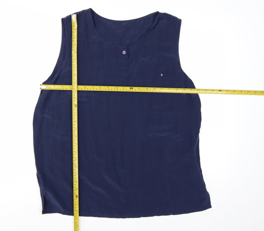 Marks and Spencer Women’s Blue Silk Sleeveless Blouse Size 18