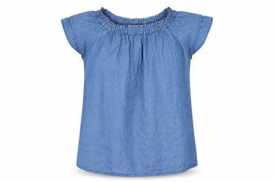 Front view of Peacocks Maternity Blue Lyocell Tunic Blouse, size 12