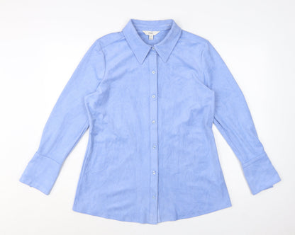 Marks and Spencer Women’s Blue Long Sleeve Button-Up Shirt Size 14