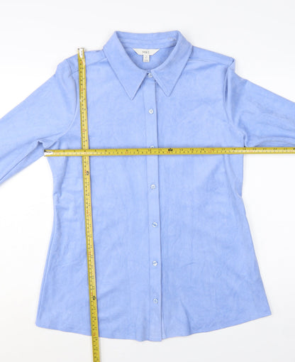 Marks and Spencer Women’s Blue Long Sleeve Button-Up Shirt Size 14