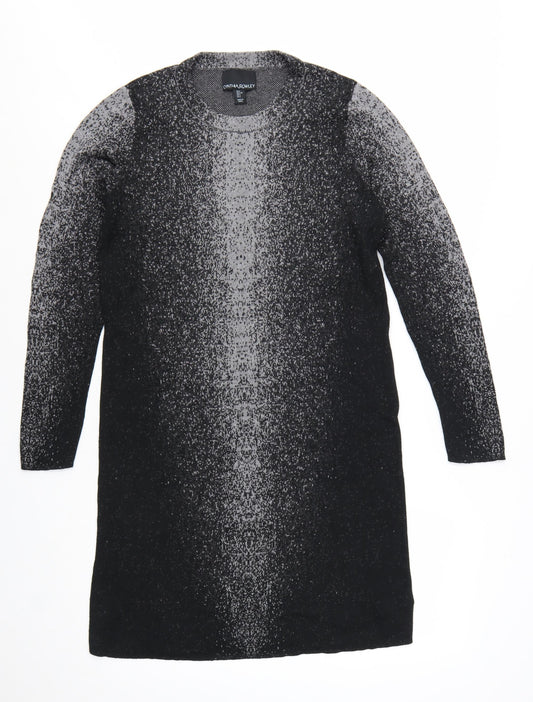 Cynthia Rowley Women’s Black Knit Shift Dress Size L Long Sleeve
