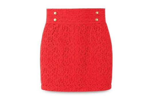 H&M Divided Women's Red Lace High Waist Mini Skirt Size 10