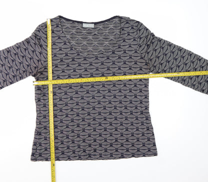 Marks and Spencer Women’s Blue Geometric Jersey Top Size 16