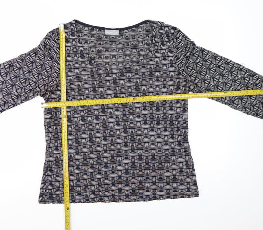 Marks and Spencer Women’s Blue Geometric Jersey Top Size 16