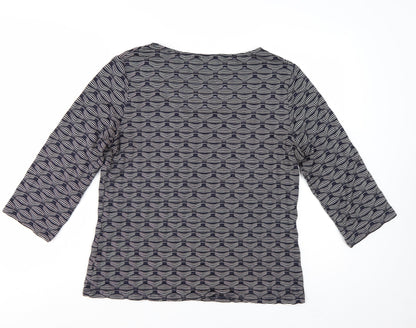 Marks and Spencer Women’s Blue Geometric Jersey Top Size 16