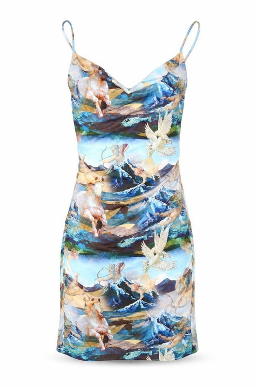 PrettyLittleThing Women's Multicoloured Size 8 Slip Dress Ruched