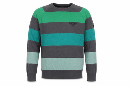 Firetrap Men's Multicoloured Striped Cotton Crew Neck Jumper Medium