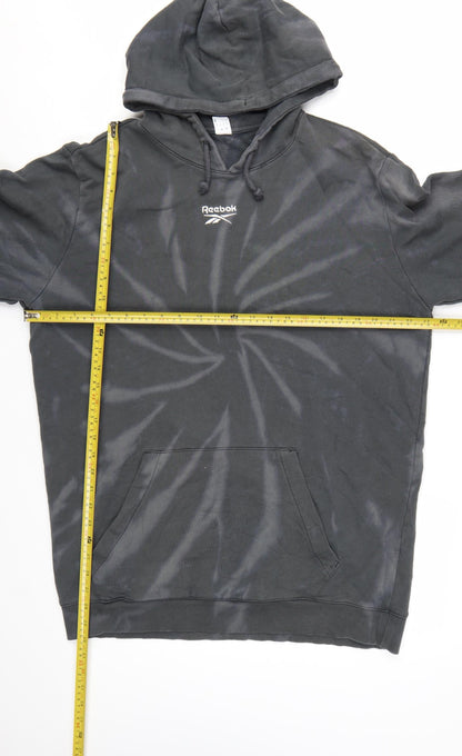 Reebok Men's Black Tie-Dye Pullover Hoodie Size L Sports Style