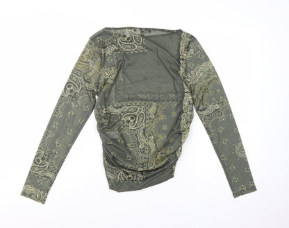 Next Women’s Green Paisley Mesh Long Sleeve Tunic Blouse Size 14