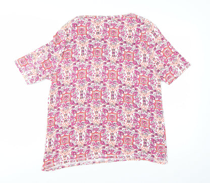 Marks and Spencer Womens Pink Floral Cotton Tunic Blouse Size 22