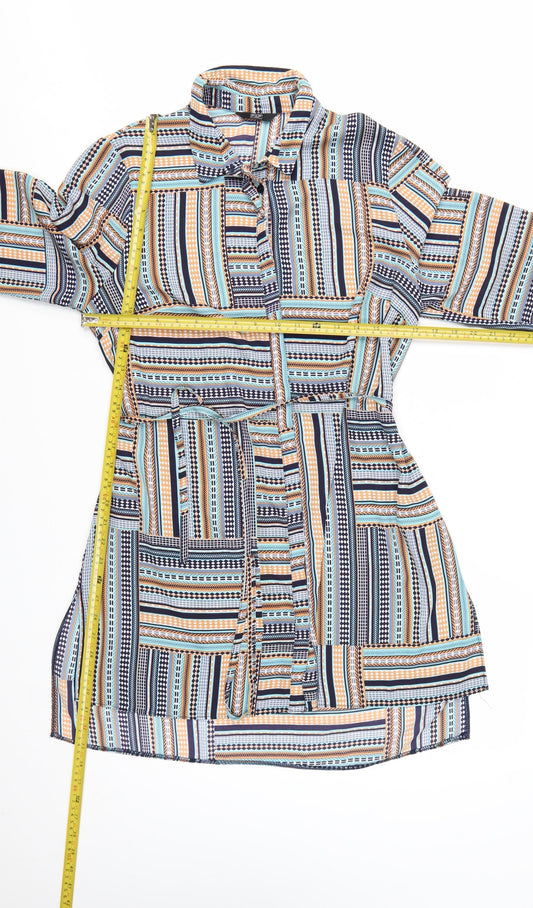 F&F Women’s Multicoloured Geometric Shirt Dress Size 12