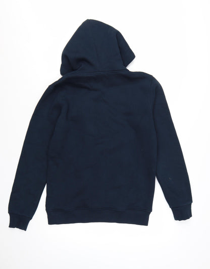 Burberry Men Blue Logo Pullover Hoodie Size S Cotton