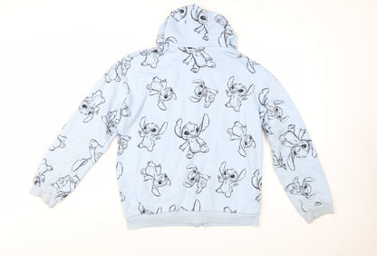 Primark Girls Blue Stitch Full Zip Hoodie 14-15 Years Disney Fleece