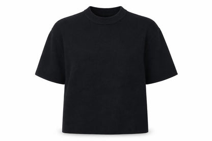 Uniqlo Women's Black Cotton Blend Short Sleeve Pullover Jumper Size M