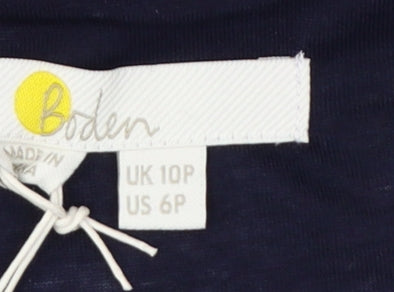 Boden Women’s Blue Floral Fit & Flare Dress UK 10P Knee Length Viscose