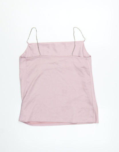 River Island Women Pink Satin Cowl Neck Camisole Top UK 8