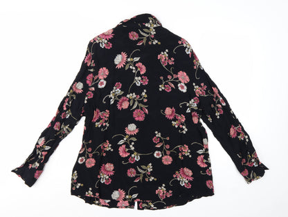 Marks and Spencer Women’s Black Floral Long Sleeve Tunic Blouse Size 22