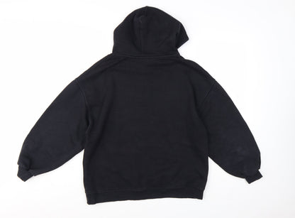 ZARA Girls Black Stranger Things Pullover Hoodie 13-14 Years Fleece Lined