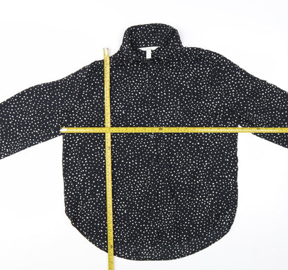 H&M Women's Black Polka Dot Button-Up Blouse Size S