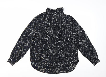 H&M Women's Black Polka Dot Button-Up Blouse Size S