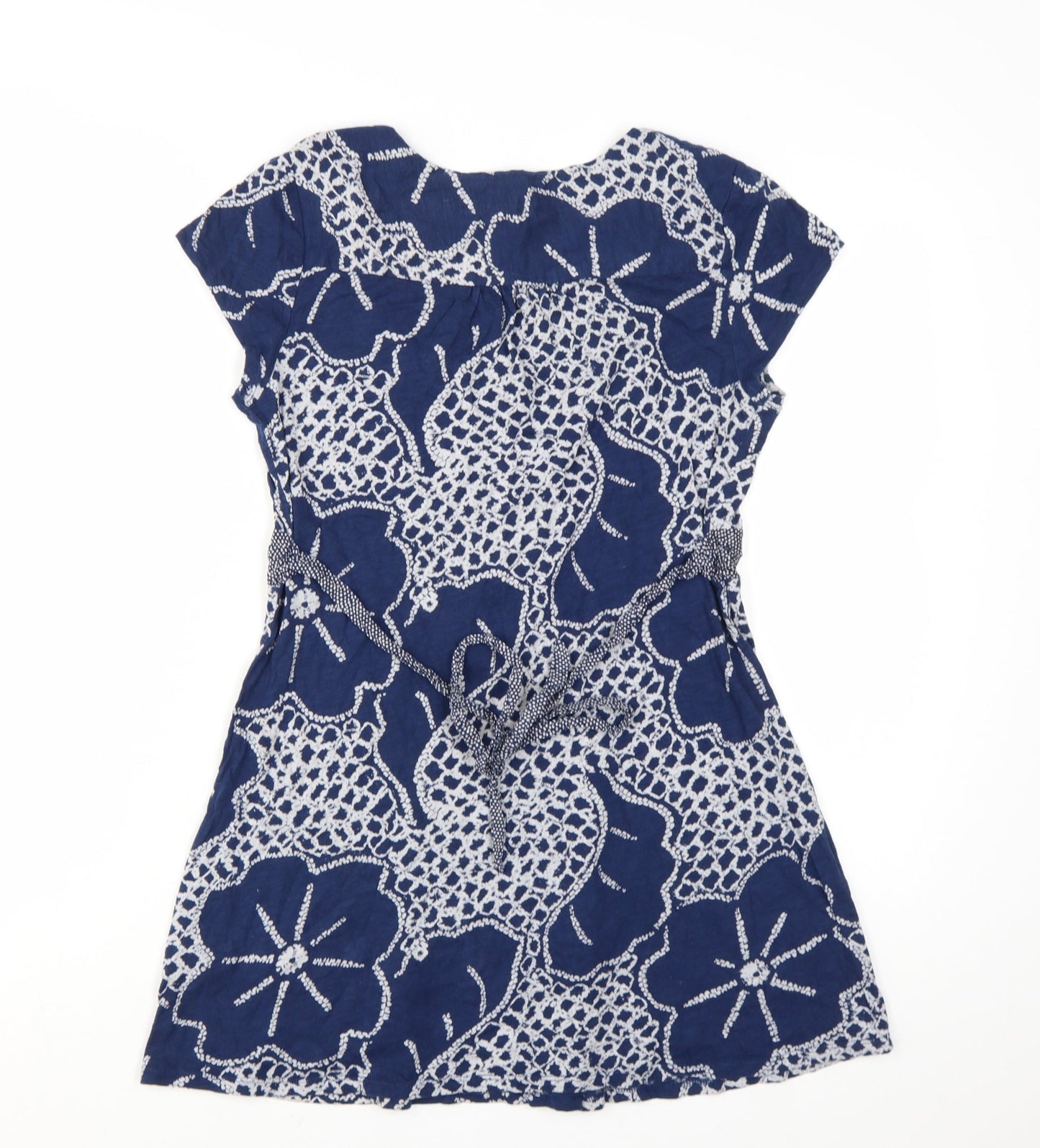 White Stuff Women's Blue Floral Cotton Tunic Top Size 12