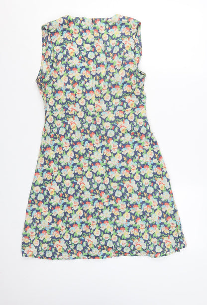 Topshop Women’s Multicoloured Floral Cotton A-Line Dress Size 12