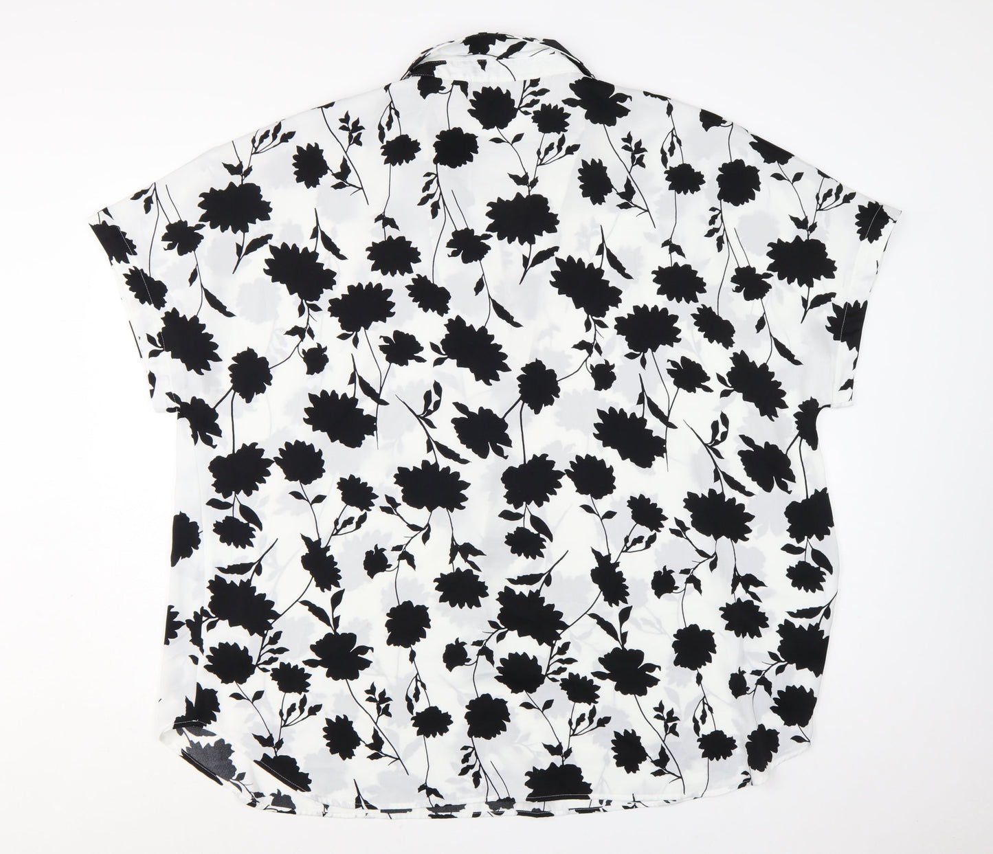 Marks and Spencer Womens Ivory Floral Short Sleeve Tunic Blouse Size 22