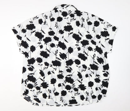 Marks and Spencer Womens Ivory Floral Short Sleeve Tunic Blouse Size 22