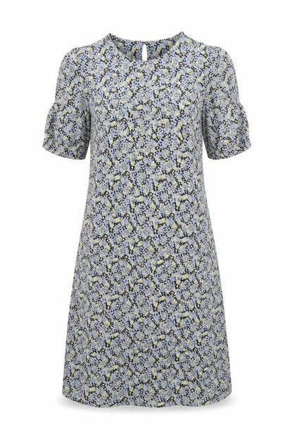 Next Women's Blue Floral Shift Dress Size 12 Half Sleeve