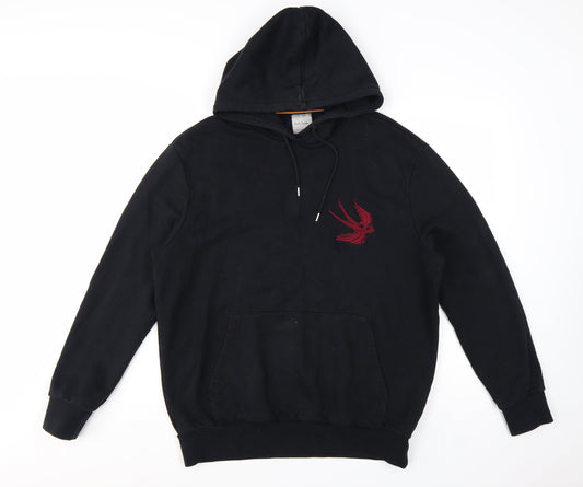 Paul Smith Men's Black Large Pullover Hoodie with Embroidered Tiger