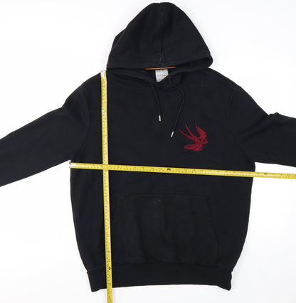 Paul Smith Men's Black Large Pullover Hoodie with Embroidered Tiger