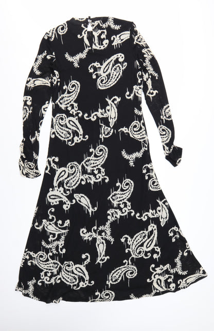 Marks and Spencer Women's Black Paisley A-Line Dress Size 10