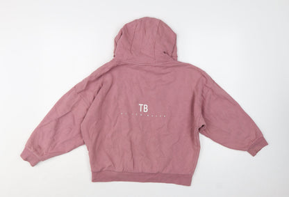 Ted Baker Girls Pink Pullover Logo Hoodie 10 Years Cotton Blend