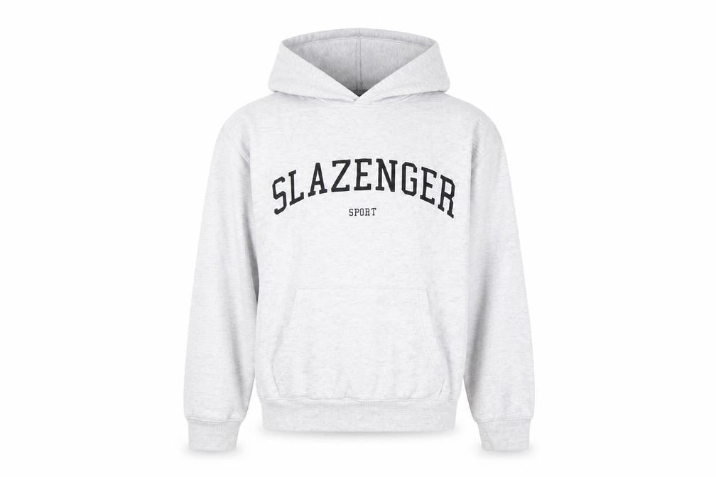 Slazenger Women’s Grey Pullover Hoodie UK 12 Cotton Blend Sport Style