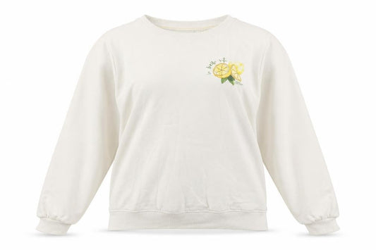 FatFace Women White Lemon Print Pullover Sweatshirt UK 16