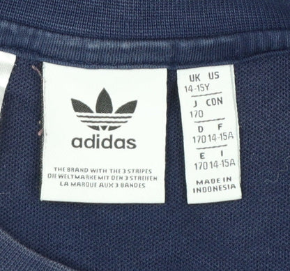 Adidas Boys Navy & Burgundy Colourblock Crew Neck Sweatshirt 14-15 Years