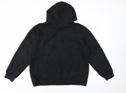 Puma Women's Black Pullover Hoodie L Cotton Blend Logo Sweatshirt