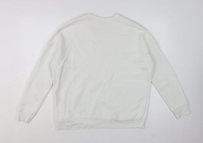 Mint Velvet Women White Cotton Blend Star Embellished Sweatshirt L