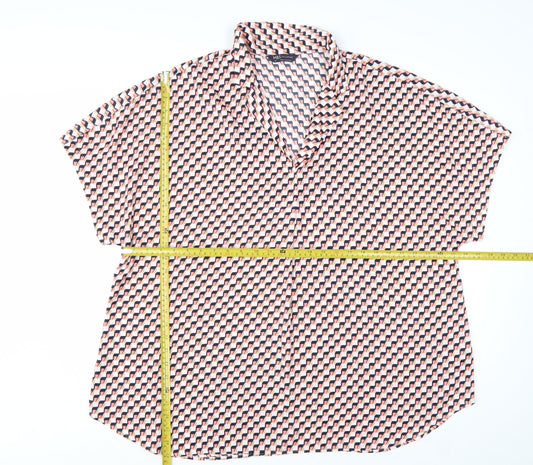Marks and Spencer Women's Multicoloured Geometric Collared Blouse Size 20