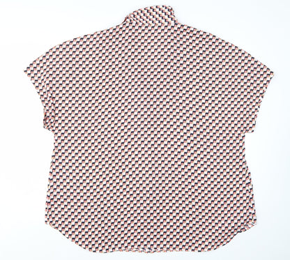 Marks and Spencer Women's Multicoloured Geometric Collared Blouse Size 20