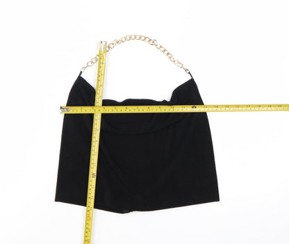 ASOS DESIGN Women's Black Cowl Neck Chain Strap Camisole Top Size 8