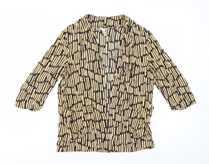I Love H81 Women's Beige Geometric Tunic Blouse Size L