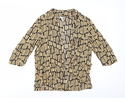 I Love H81 Women's Beige Geometric Tunic Blouse Size L