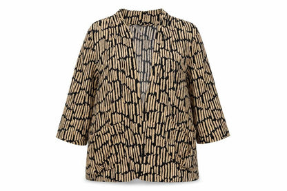 I Love H81 Women's Beige Geometric Tunic Blouse Size L