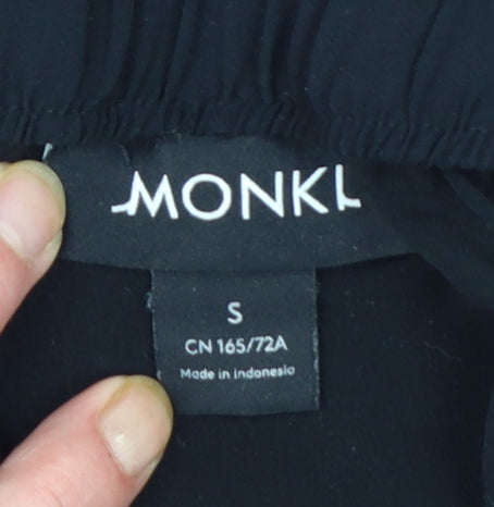 Monki Women's Black A-Line Midi Button Front Skirt Size S