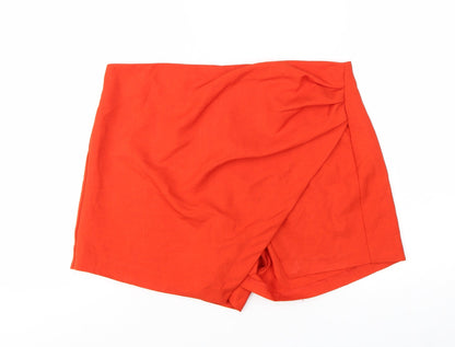 Bershka Women’s Red Wrap Skort Short Summer Polyester XL